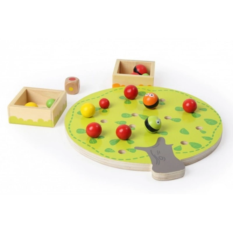 Дървена игра за сръчност, с пинсети, Pino, Ябълково дърво